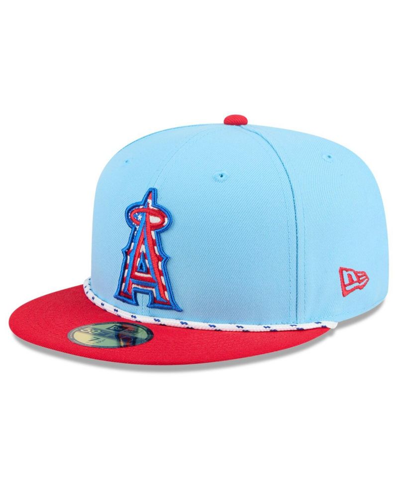 Men's Light Blue/Red Los Angeles Angels 2025 Fourth of July 59FIFTY Fitted Hat
