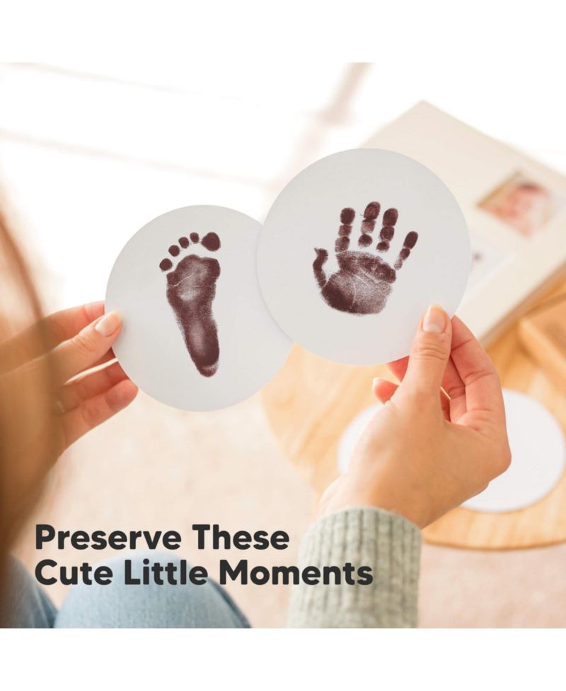 2pk Round Inkless Ink Pad for Baby Hand and Footprint Kit, Clean Touch Dog Paw, Dog Nose Print Kit, Baby & Pet Safe
