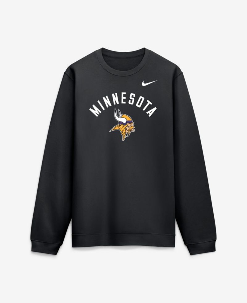 Men's Black Minnesota Vikings Defensive Leader Club Fleece Sweatshirt