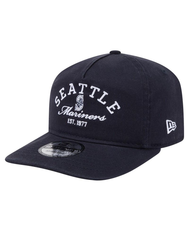 Men's Navy Seattle Mariners Stacked 19TWENTY Adjustable Hat