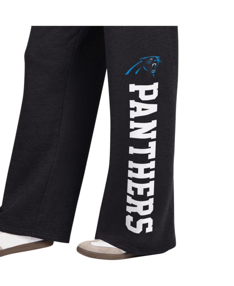 Women's Black Carolina Panthers Field Wide Leg Sweatpants