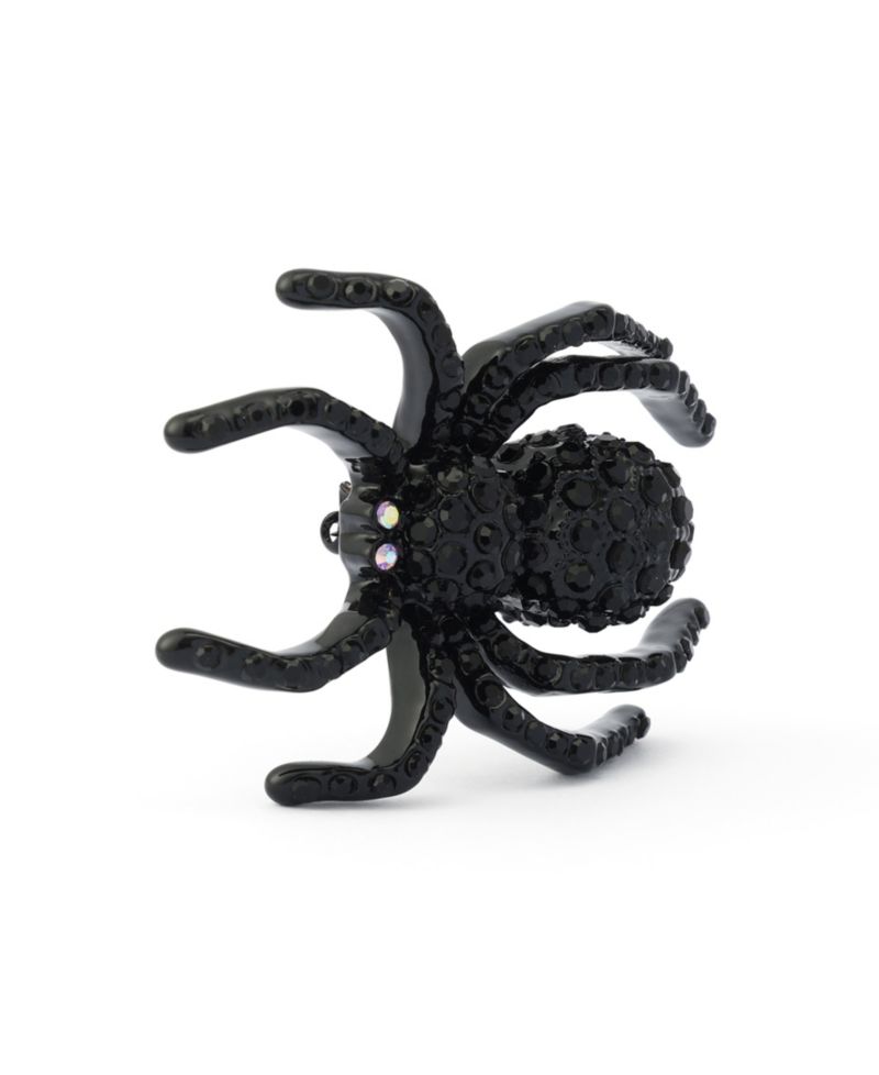 Faux-Stone Halloween Spider Brooch