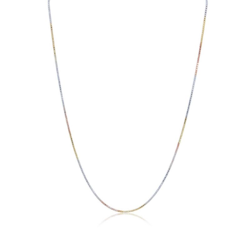 Tricolor 14K Gold-Plated Sterling Silver Chain Necklace