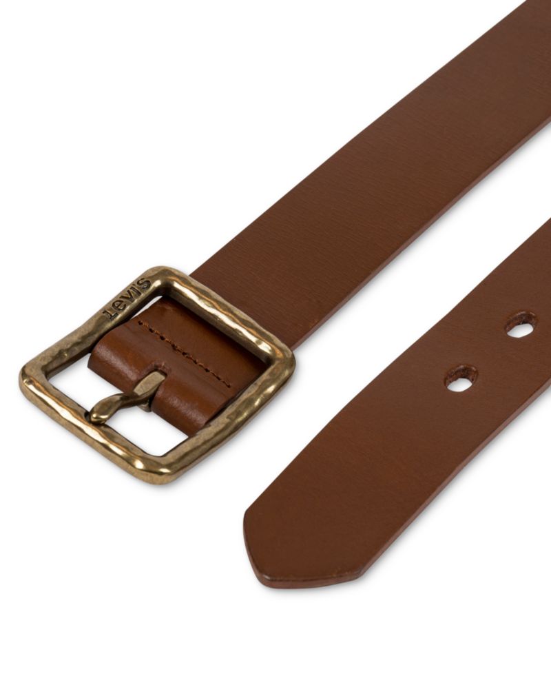 Women's Hammered Center Bar Buckle Casual Leather Belt