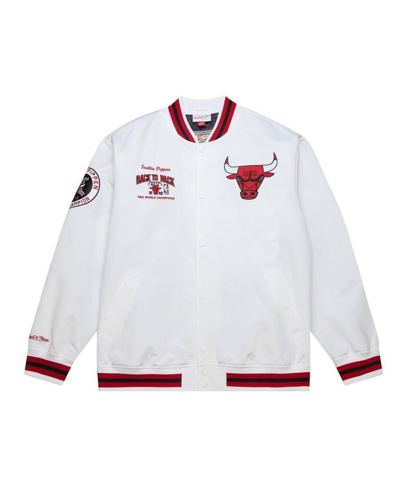 Men's Scottie Pippen White Chicago Bulls NBA Legends Full-Snap Satin Jacket