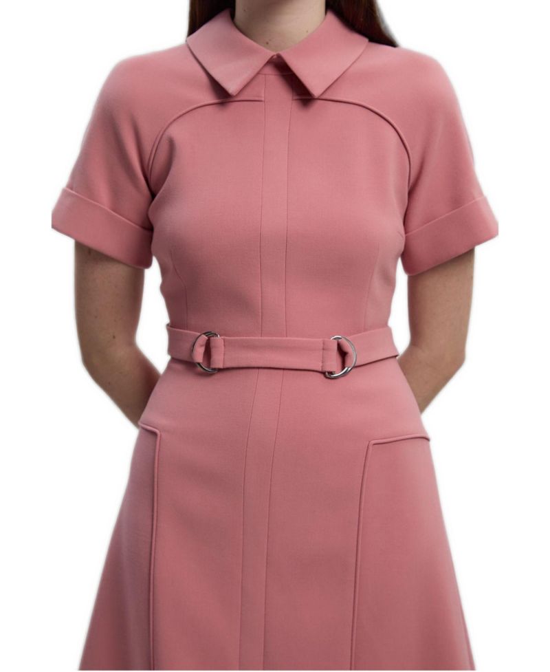 Women's Stretch Tab Detail Full Midi Dress