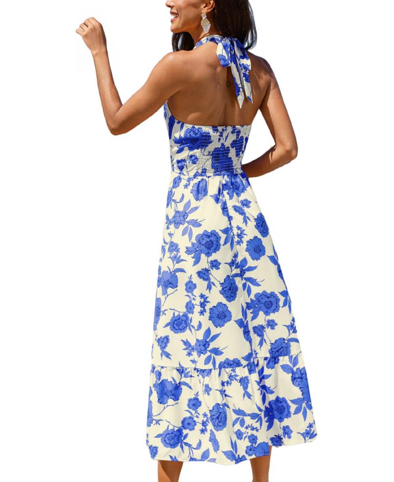 Women's Halter Neck Pull-On Occasion Dress, Unlined