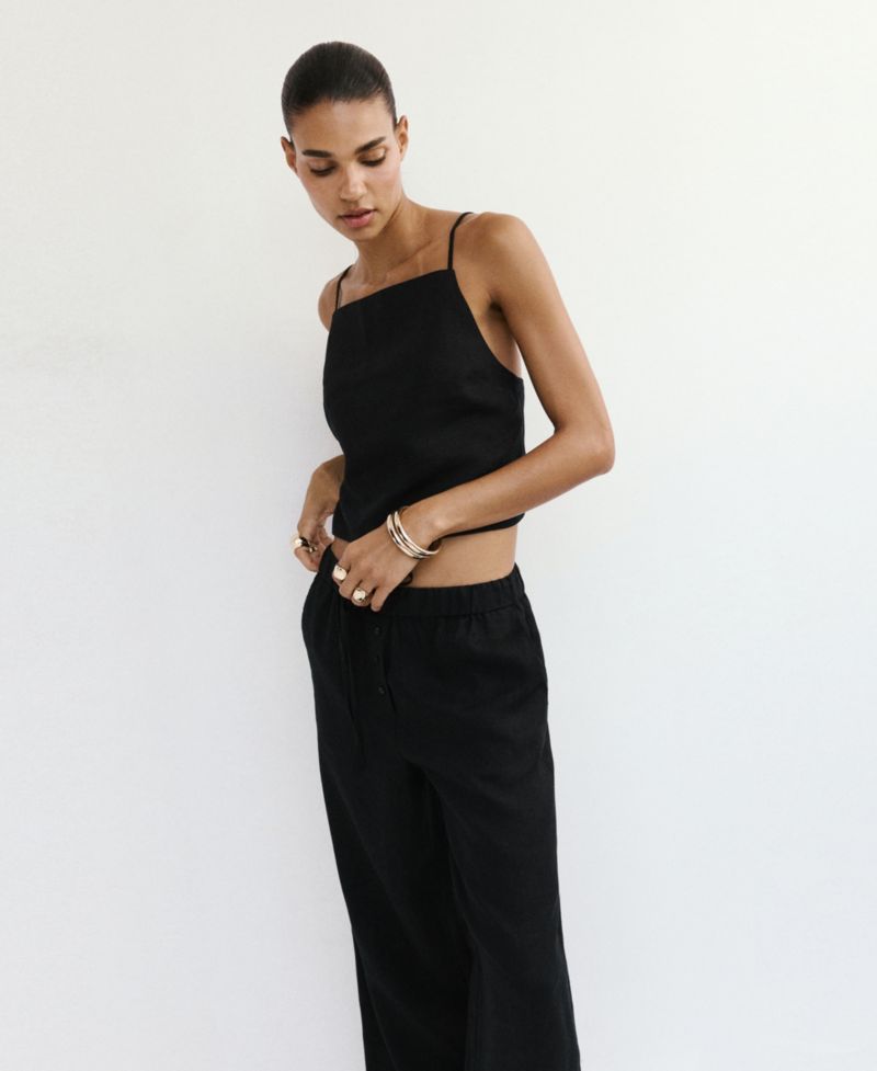 Women's Wide-Leg Linen Pants