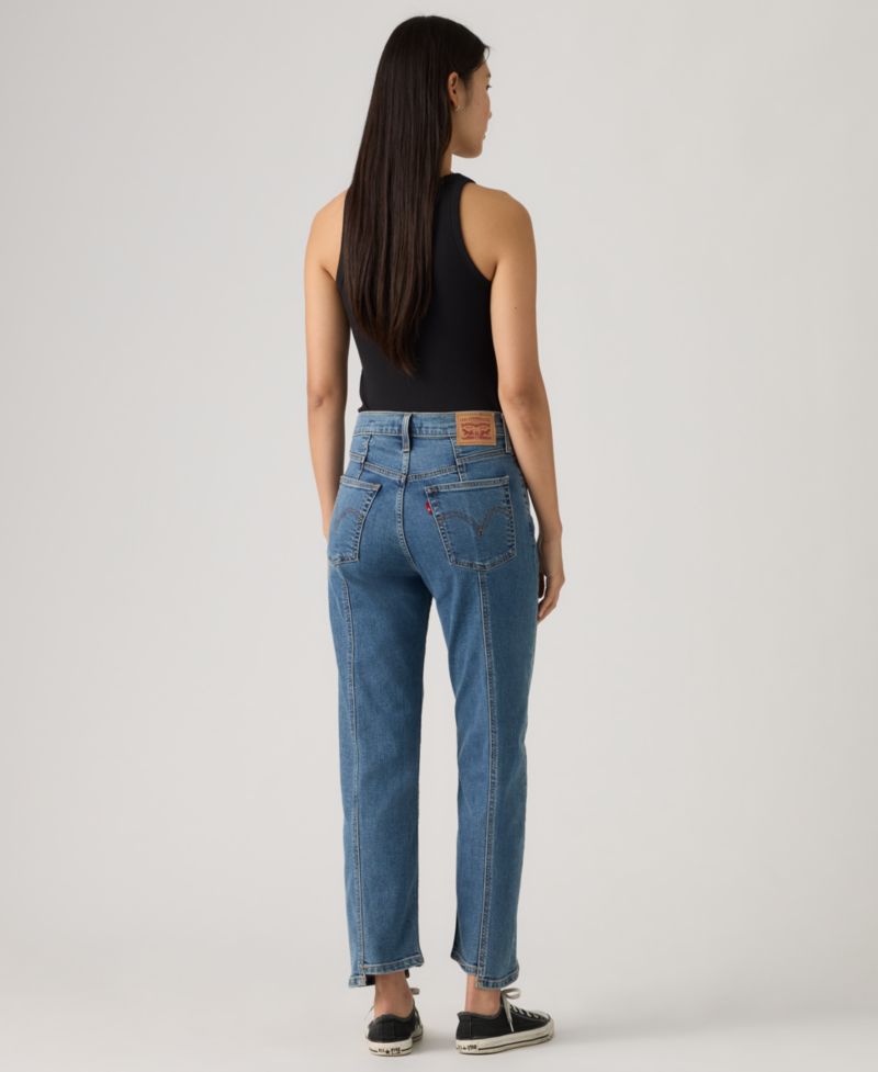 Women's Ribcage Seamed High-Rise Straight Ankle Jeans
