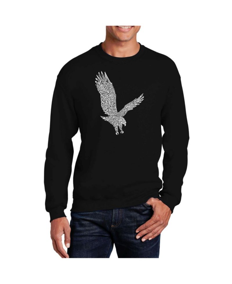 Men's Word Art Eagle Crewneck Sweatshirt