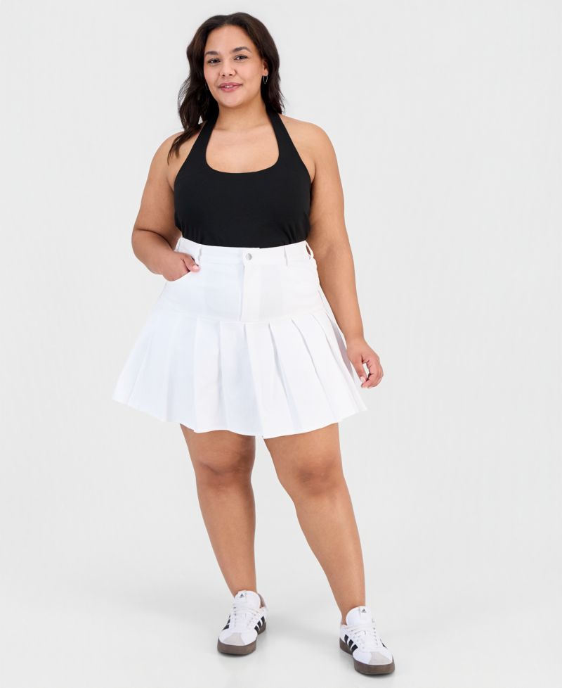 Trendy Plus Pleated-Hem Mini Skort