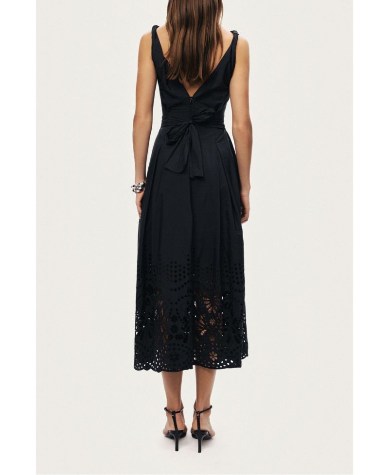 Women's Sleeveless Embroidered Midi Dress