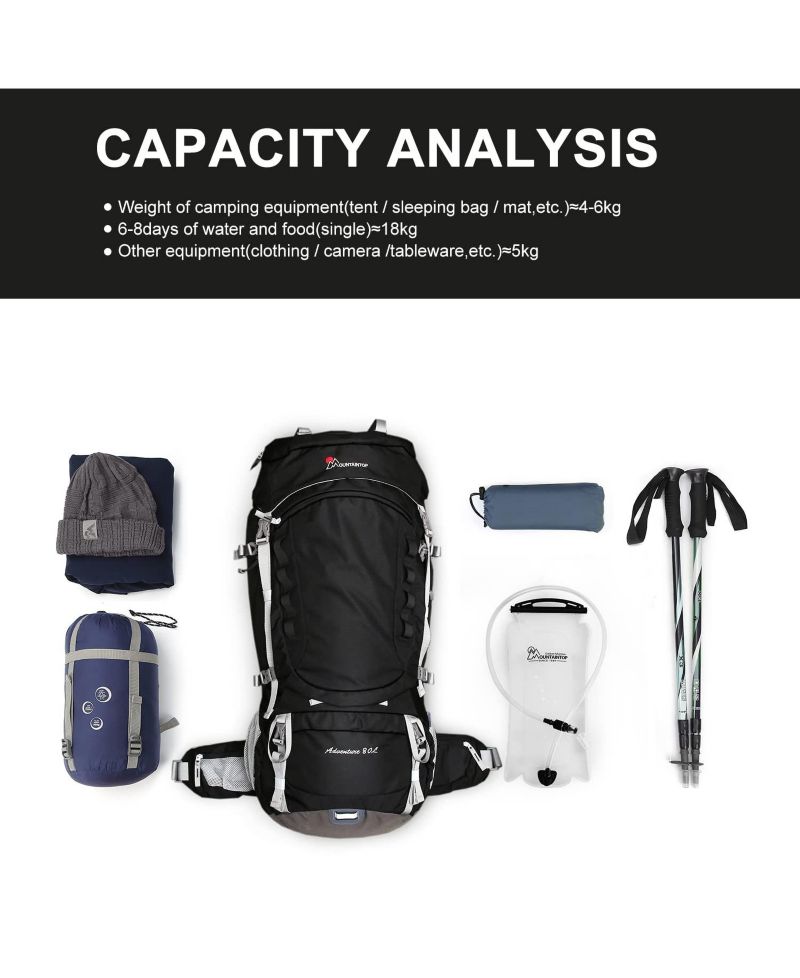 80 Liter Internal Frame Backpack for Man and Women Backpacking Hiking Backpack