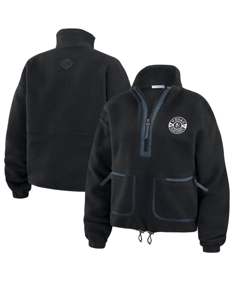Women's Black Vegas Golden Knights Polar Fleece Half-Zip Jacket