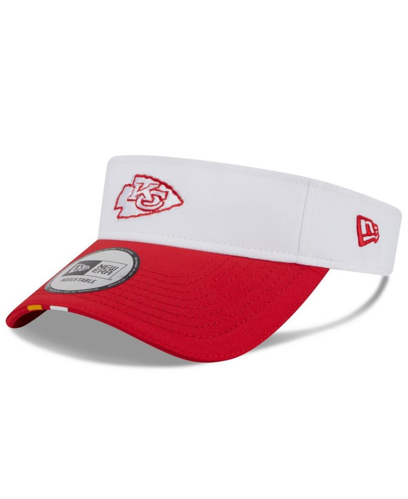 Men's White/Red Kansas City Chiefs 2025 NFL Training Camp Adjustable Visor Hat