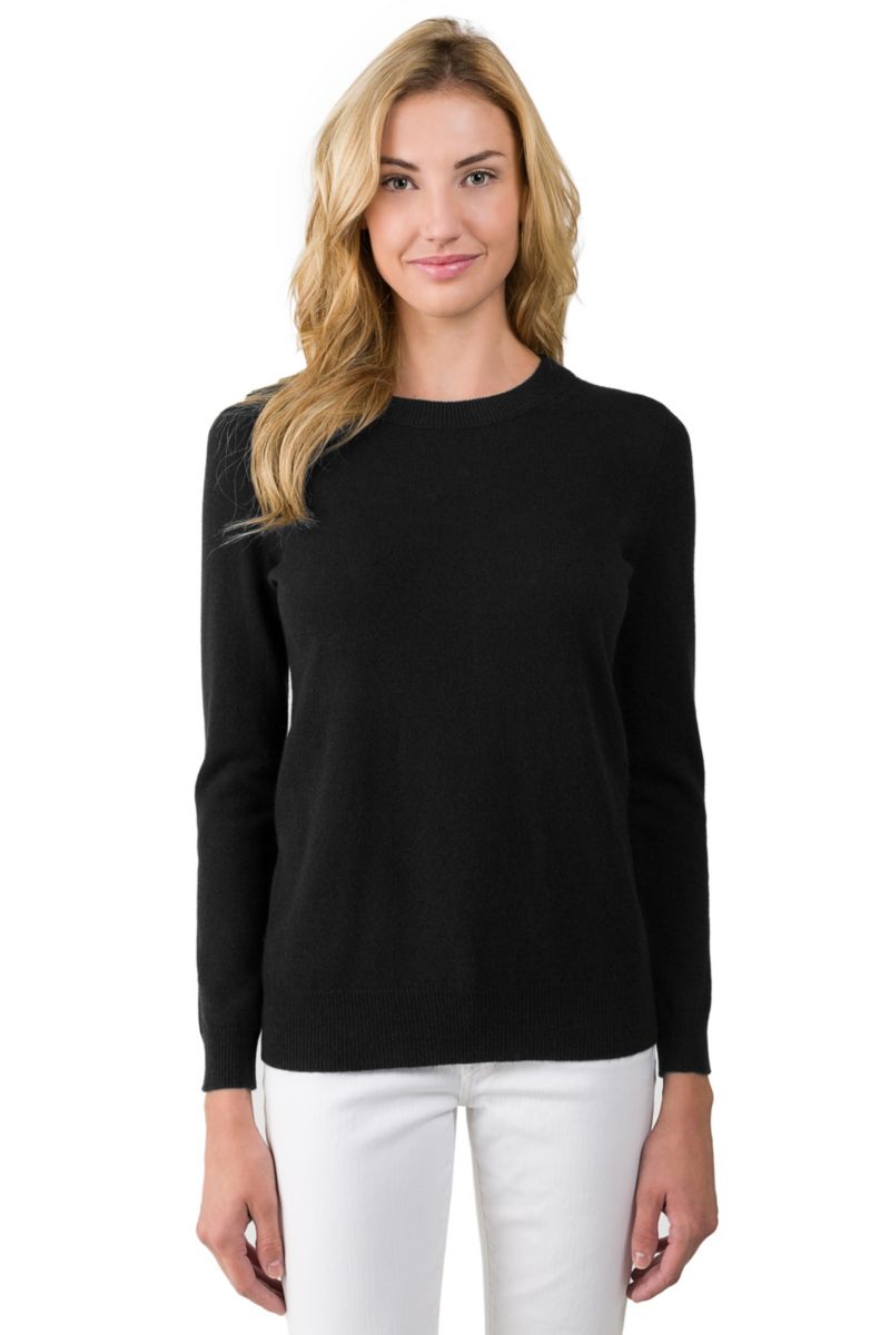 Women's 100% Pure Cashmere Long Sleeve Crew Neck Pullover Sweater