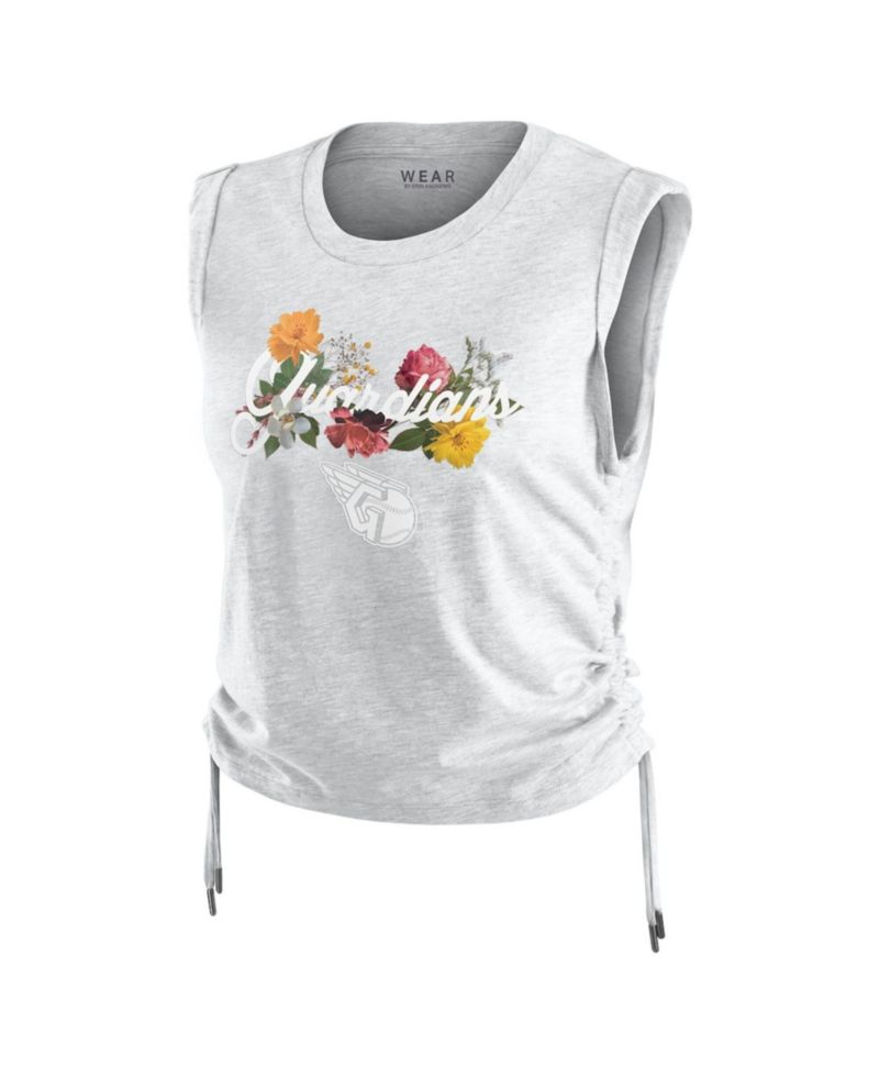 Women's WEAR by Erin Andrews Heather Gray Cleveland Guardians Cinched Tank Top