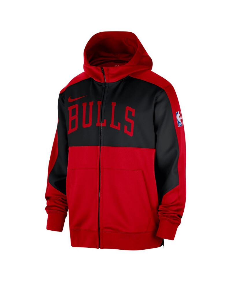 Men's Red Chicago Bulls Authentic On-Court Showtime Performance Full-Zip Hooded Jacket