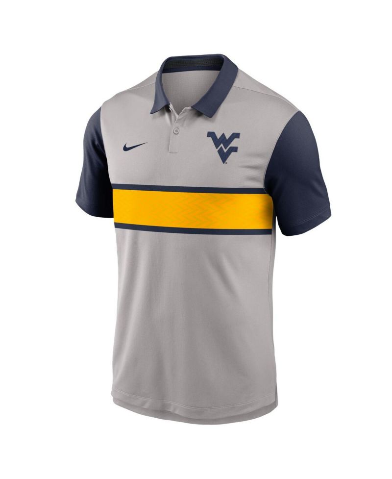 Men's Gray/Navy West Virginia Mountaineers Vapor Performance Polo Shirt