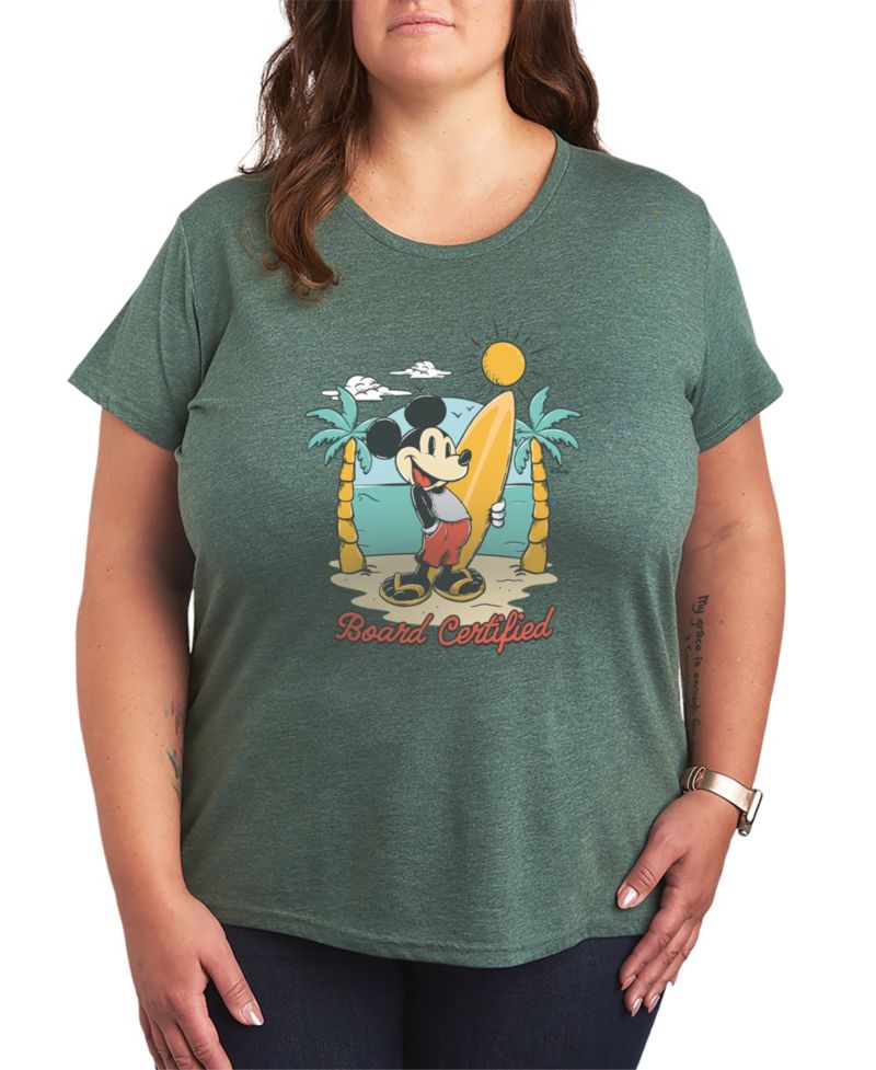 Plus Size Disney SurfBoard Certified Mickey Short-Sleeve Graphic T-Shirt