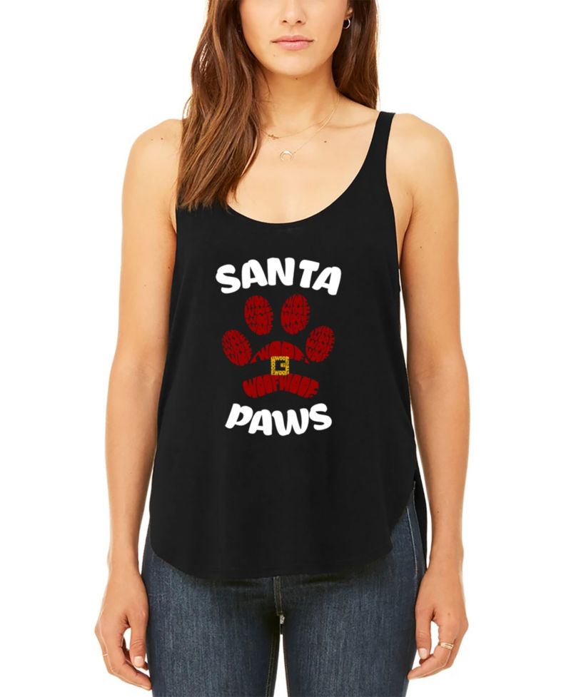Women's Santa Paws Premium Word Art Flowy Tank Top
