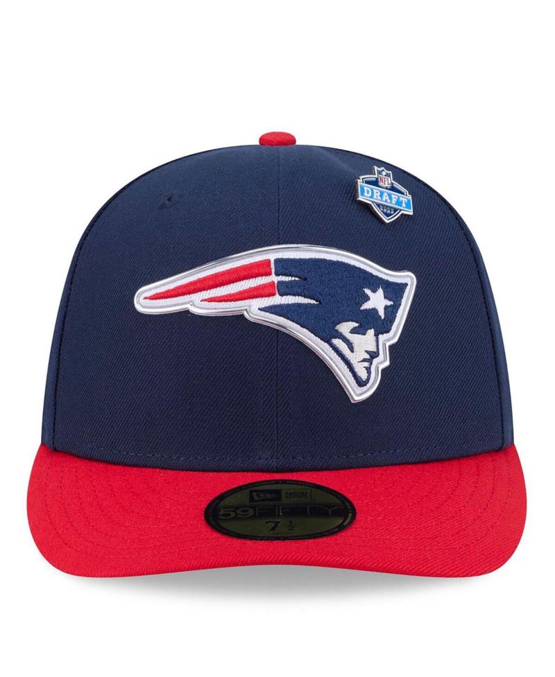 Men's Navy/Red New England Patriots 2026 NFL Draft Pre-Curved 59FIFTY Fitted Hat