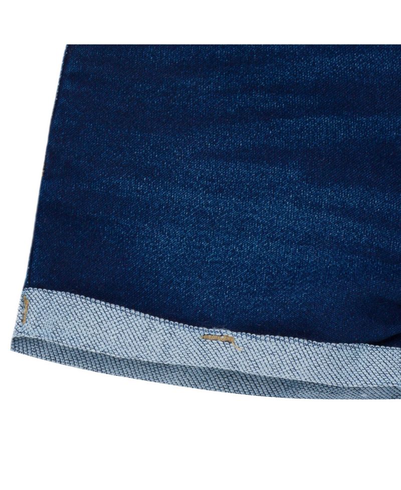 Toddler Gender Neutral Cuffed Denim Shorts, Light Denim Wash