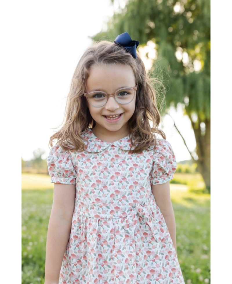 Girls' 4-6x Floral Knee-Length Shirred Dress