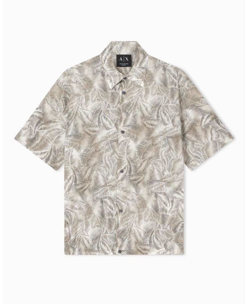 Men's IBIZA X Cotton Leaf Print Button Down Shirt