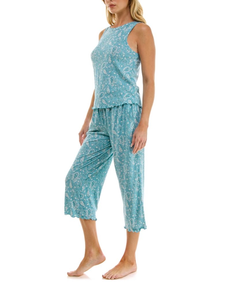 Women's Variegated Rib Tank Top & Pants, 2-Piece Set