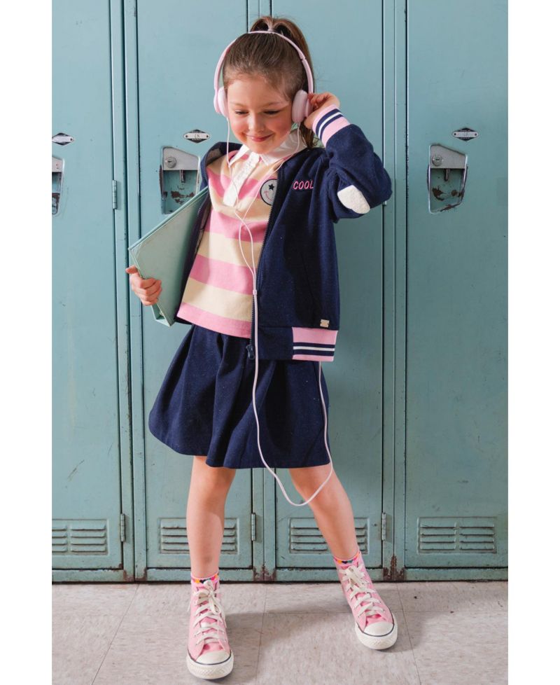 Little and Big Girl 6 - 14 Polo Top Stripes