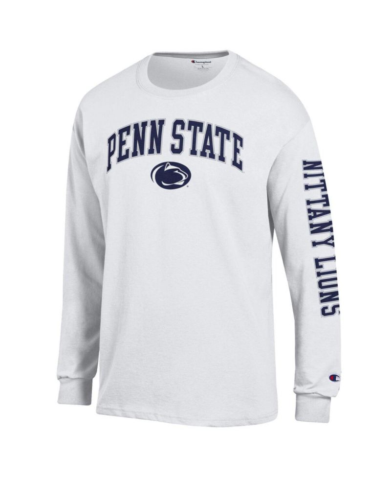 Men's Navy Penn State Nittany Lions Arch Over Logo 2-Hit Long Sleeve T-Shirt