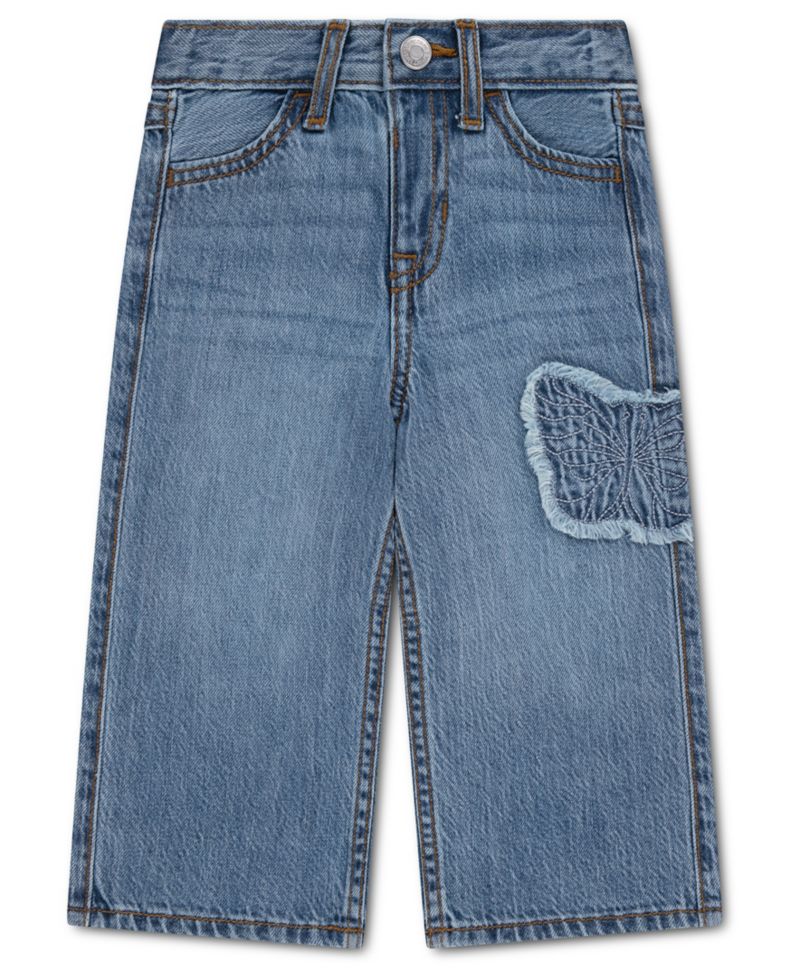 Baby Girls' Butterfly Low Rise Baggy Jeans