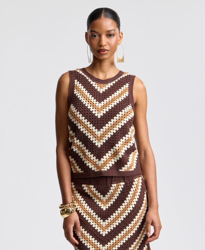 Women's Crochet Sleeveless Sweater