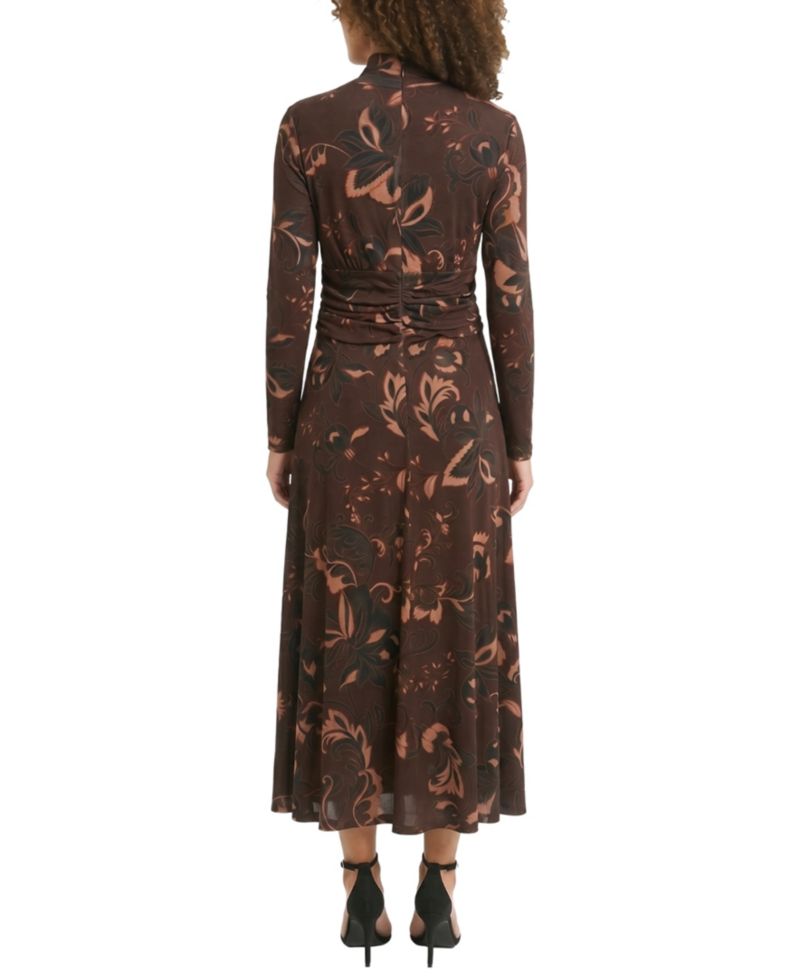 Petite A-Line Midi Turtleneck Dress