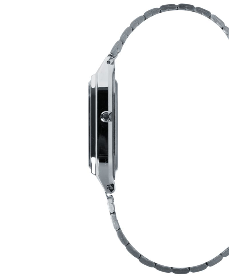 Unisex Analog Digital Silver-Tone Stainless Steel Watch 29.8mm