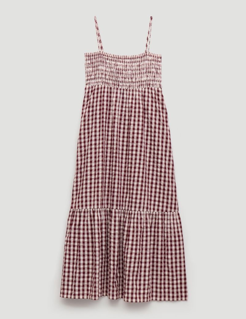 Women's Leni Shirred Gingham Beach Dress