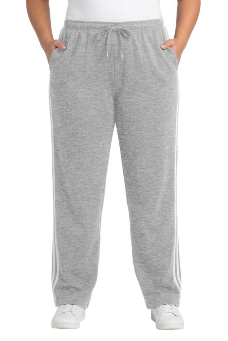 Plus Size Within Better-Fleece Side-Stripe Pull-On Sweatpants