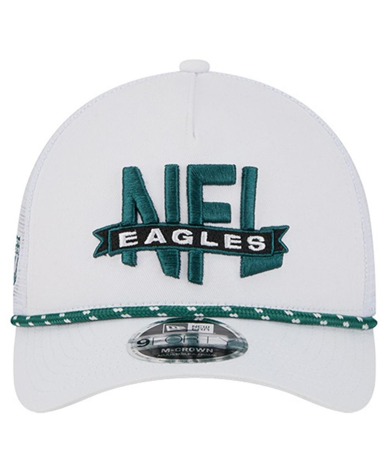 Men's White Philadelphia Eagles NFL 9FORTY A-Frame M-Crown Adjustable Trucker Hat