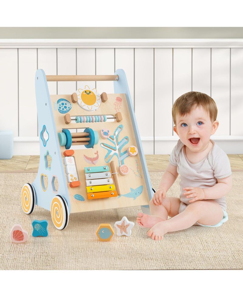 Toddler Walker Push and Pull Learning Activity Center with Wheels