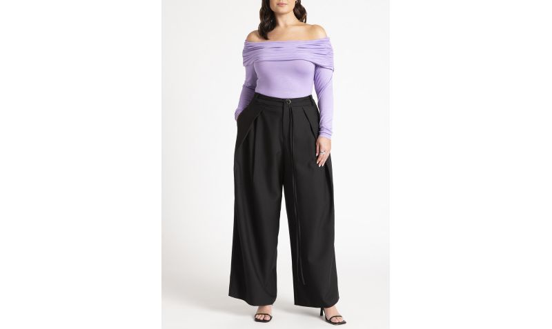 Women's Wide-Leg Pleated Trouser With Long Belt