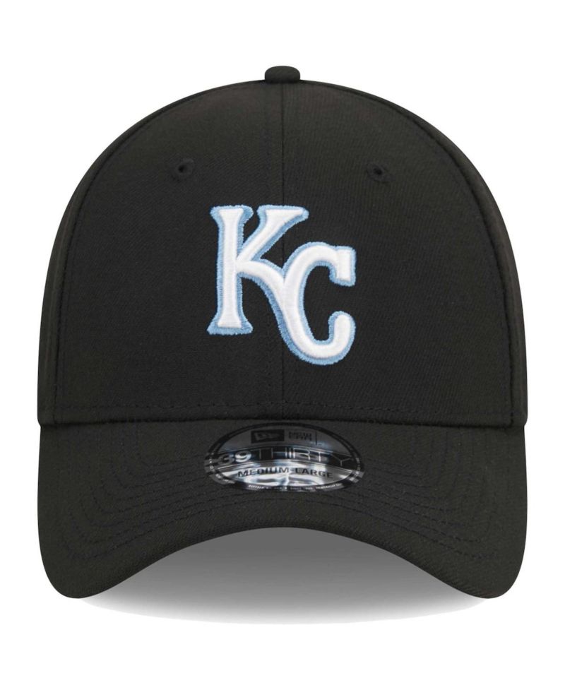 Men's Black Kansas City Royals Logo 39THIRTY Flex Hat