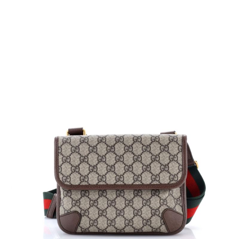 Small Neo Vintage Flap Messenger GG Coated Canvas
