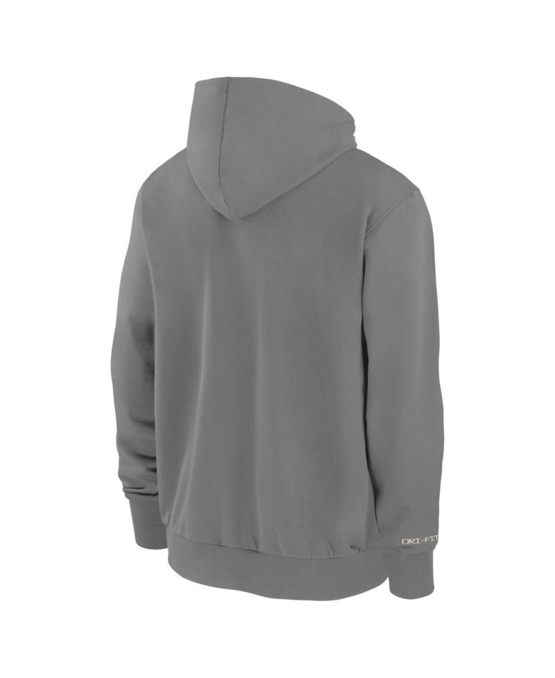 Men's Charcoal Miami Marlins Authentic Collection Travel Performance Full-Zip Hoodie