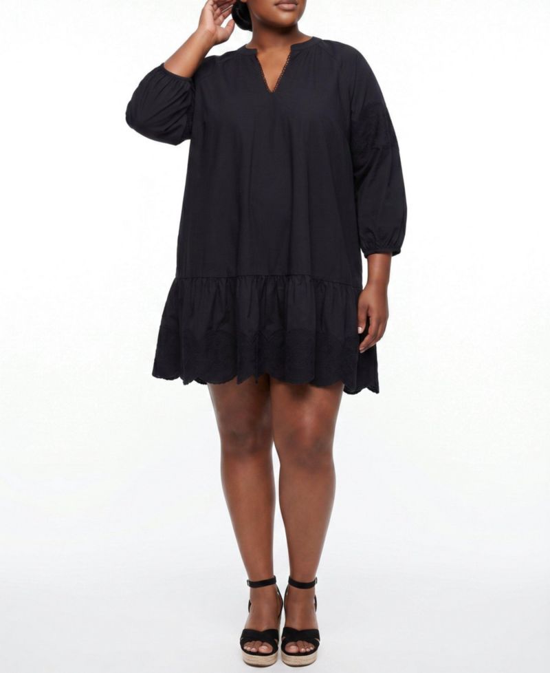 Plus Size Belle Isle Scallop Hem Mini Dress
