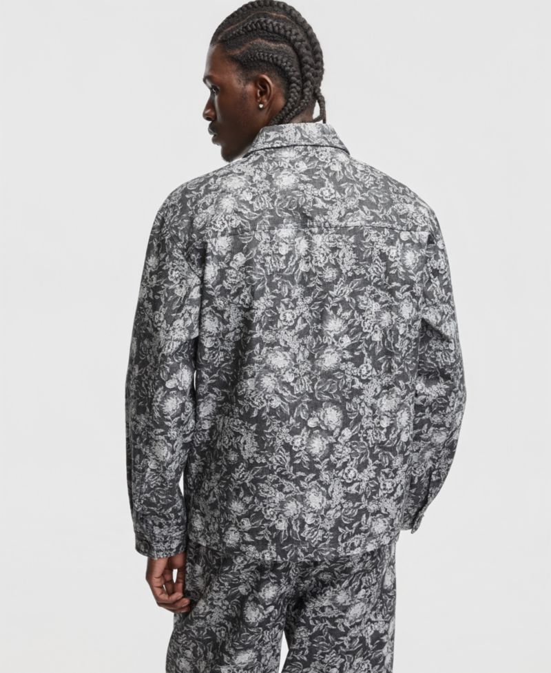 Men's Relaxed-Fit Floral Overshirt