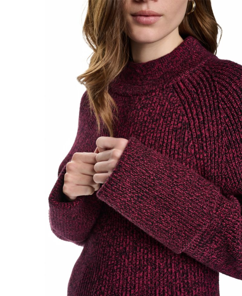 Women's Long-Sleeve Mock-Neck Raglan Sweater