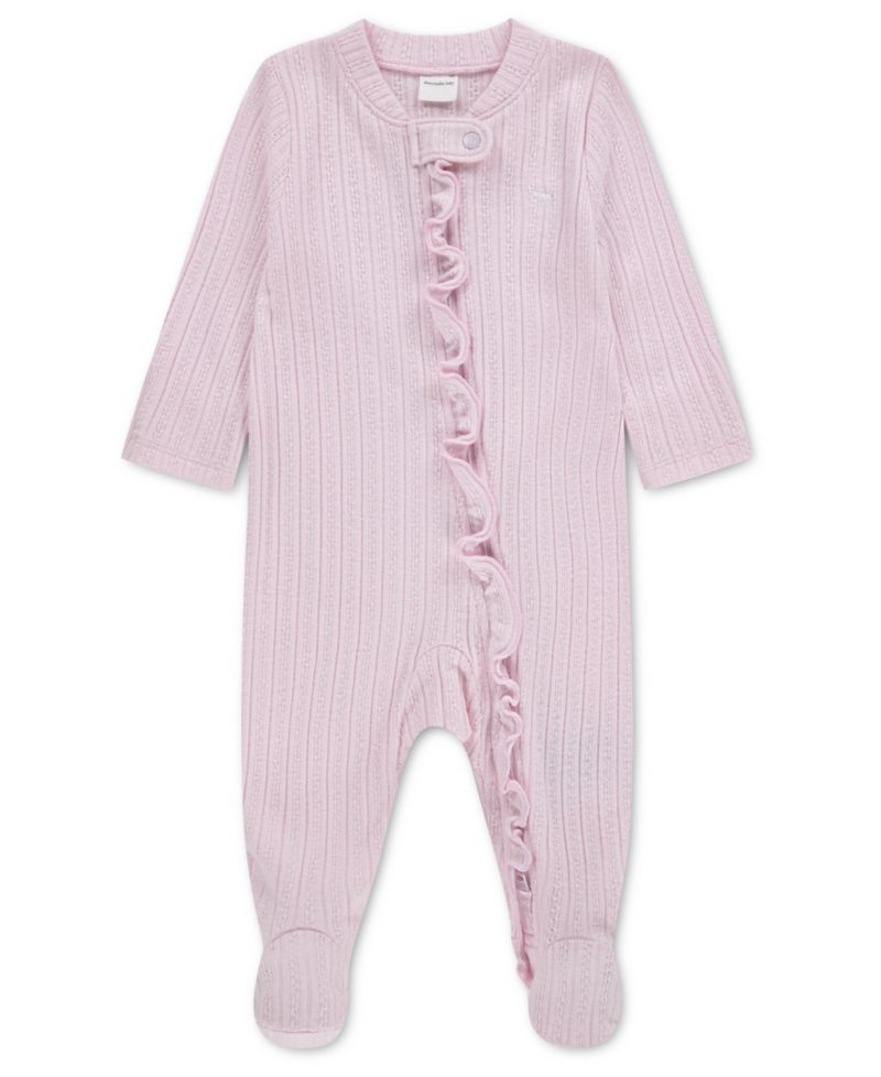 Baby Girls' Footed Pointelle Coverall