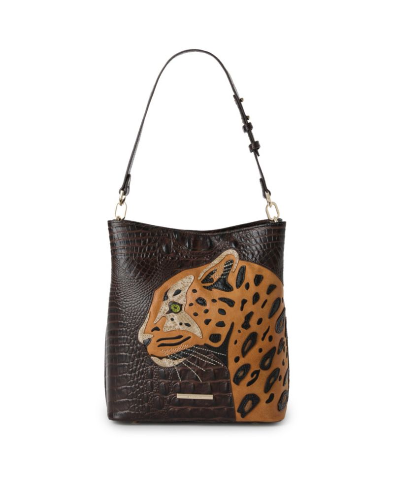 Celina Shadow Small Leather Bucket Bag