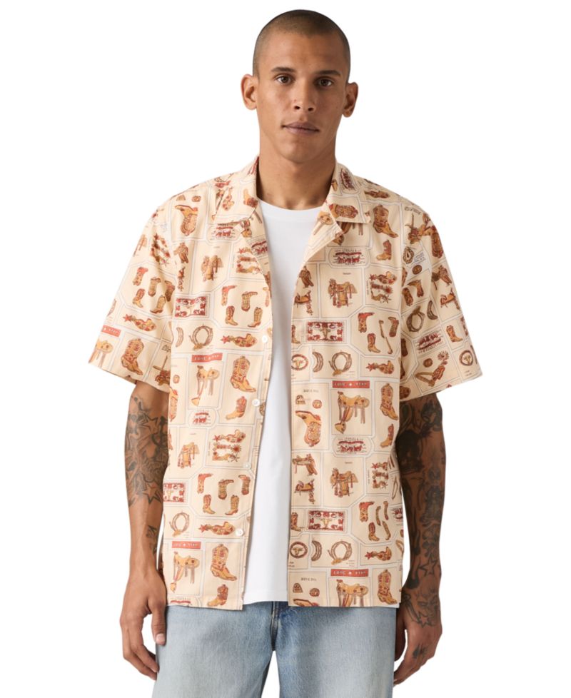 Premium Men's Short-Sleeve Camp Collar Shirt